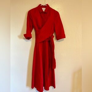 Akris Punto Vibrant Red Midi Dress